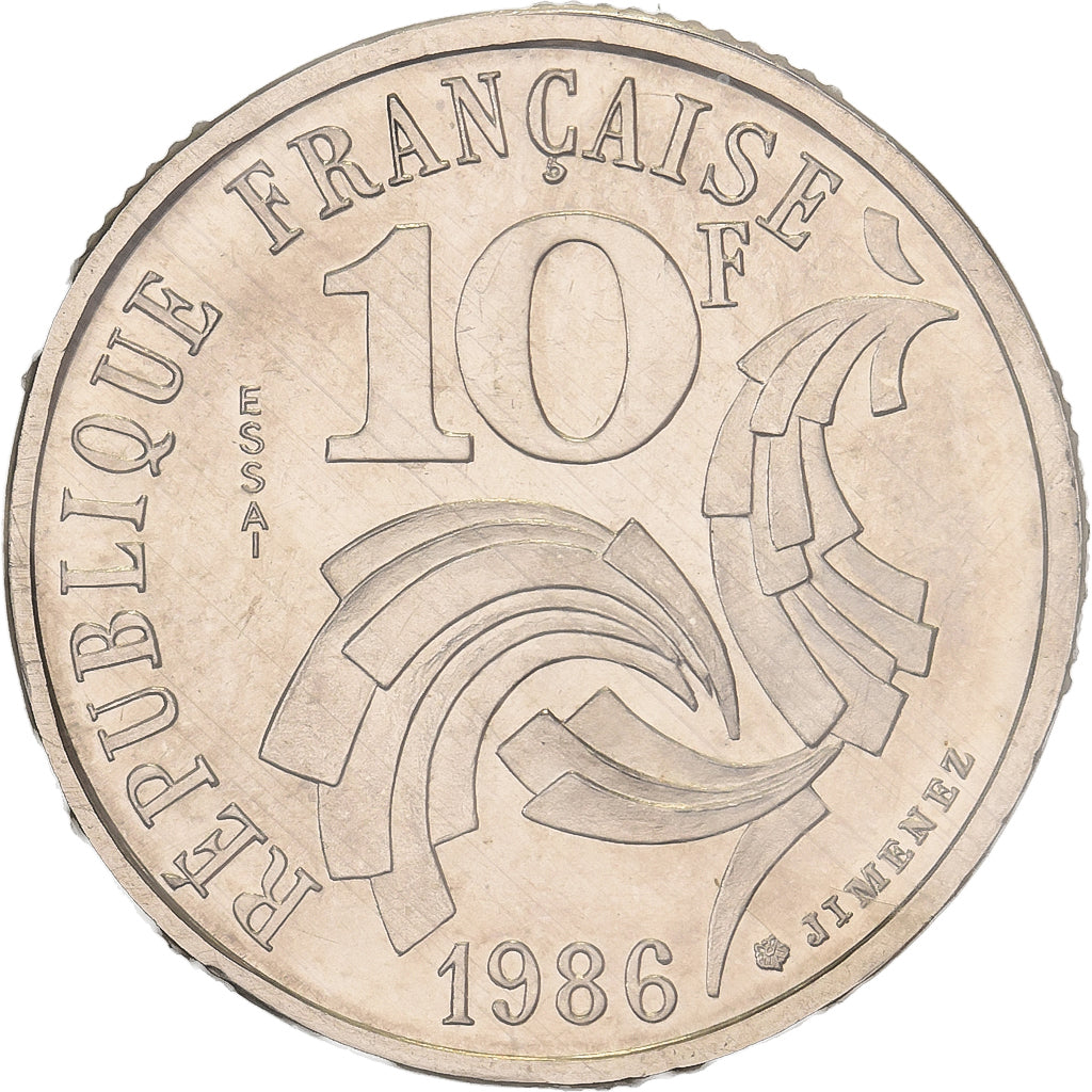 França, 10 Francs, République, 1986, MDP, Pattern, Níquel, MS(65-70)