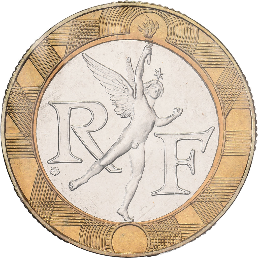 France, 10 Francs, Génie de la Bastille, 1988, MDP, Pattern