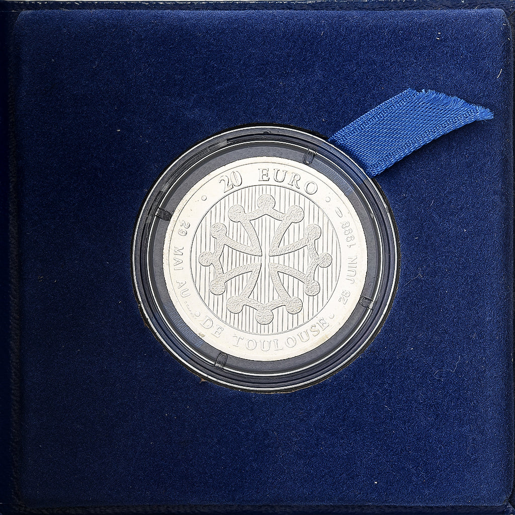 Francia, medaglia, 20 euros de Toulouse, 1998, Argento, FDC