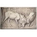 France, Plaquette, SAMF, Combat de cerfs, Silvered bronze, G.Gardet, AU(55-58)