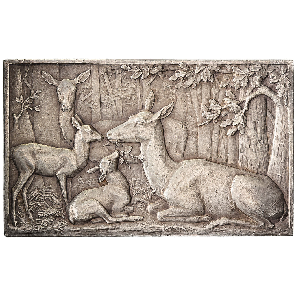 France, Plaquette, SAMF, Combat de cerfs, Silvered bronze, G.Gardet, AU(55-58)