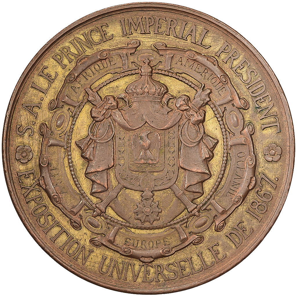 Francia, medaglia, Napoléon III & Eugénie, Exposition universelle, 1867