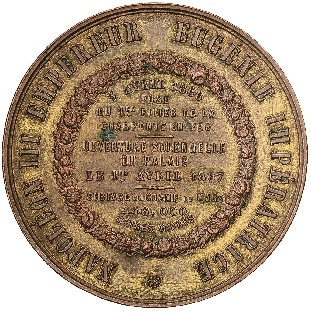 Francia, medaglia, Napoléon III & Eugénie, Exposition universelle, 1867