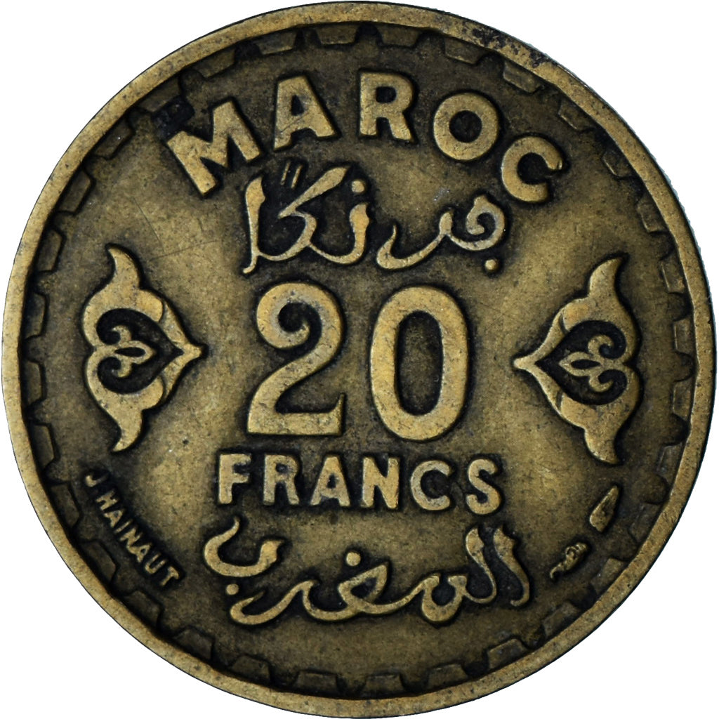 Morocco, 20 Francs, 1952