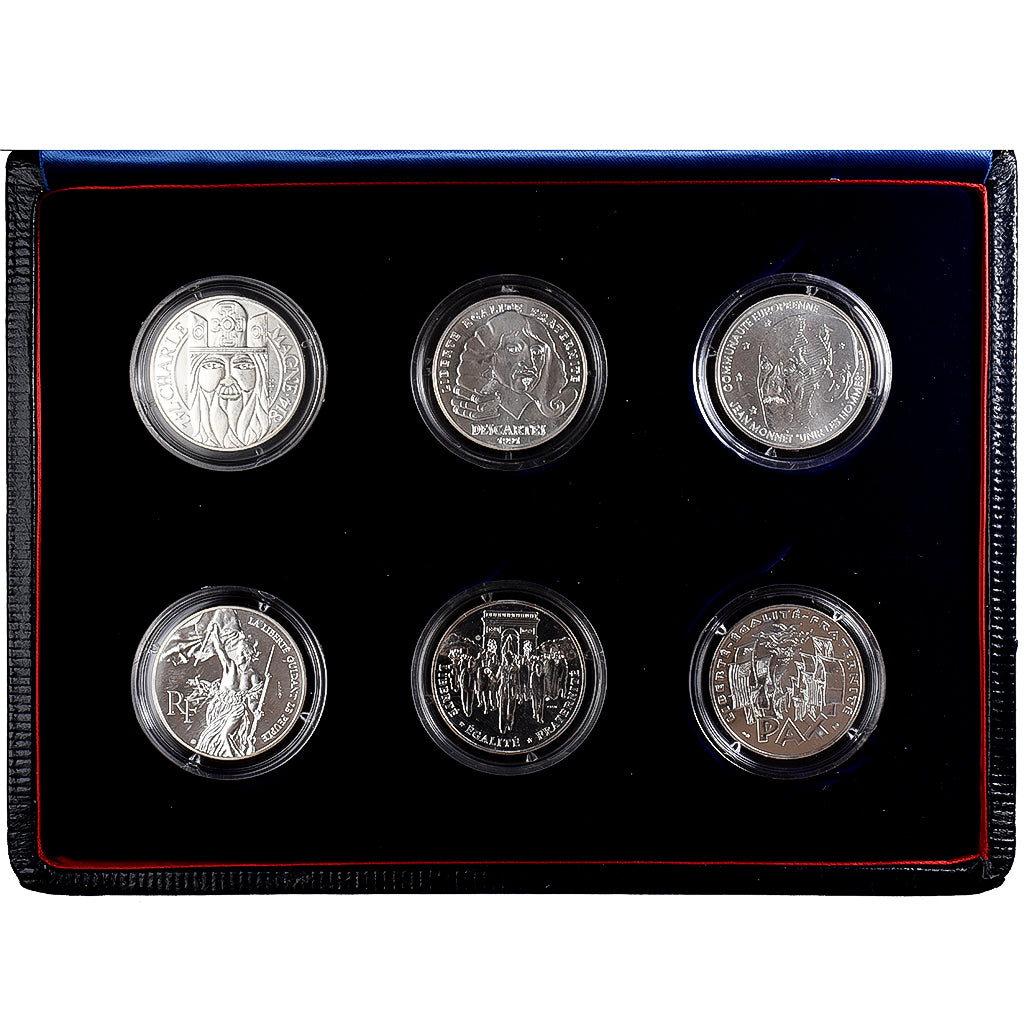 France, Coffret 6x100 Francs, 1990-1995, MDP, Pattern, Silver, MS(65-70)