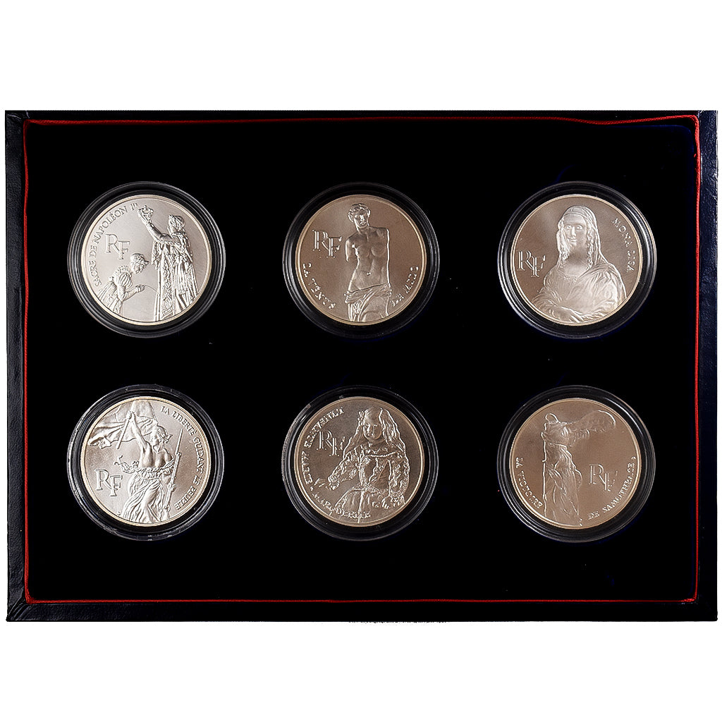 France, Coffret 6x100 Francs, Bicentenaire du Musée du Louvre, 1993, MDP