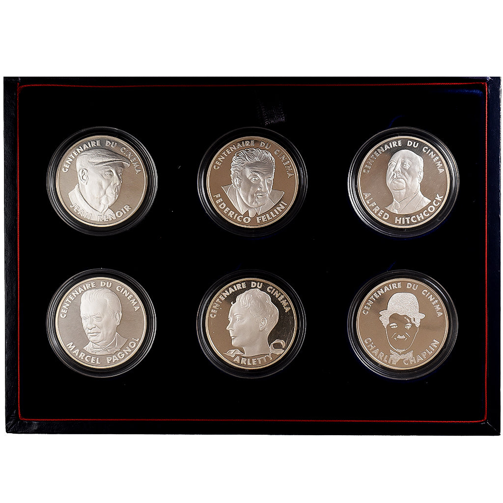France, Coffret 6x 100 Francs, Centenaire du Cinéma, 1995, MDP, Pattern, Proof