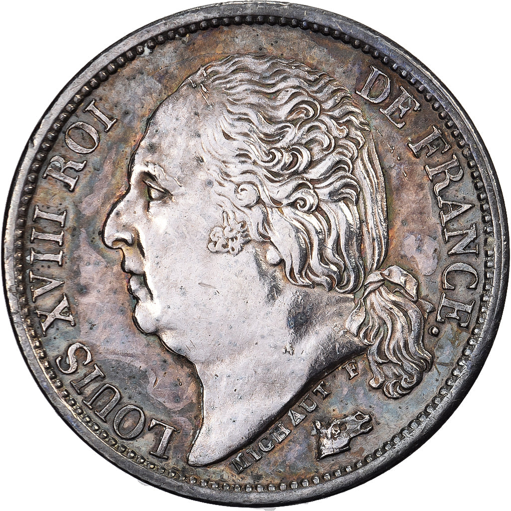 France, Louis XVIII, 1/2 Franc, 1817, Paris, Silver, AU(55-58), Gadoury:401