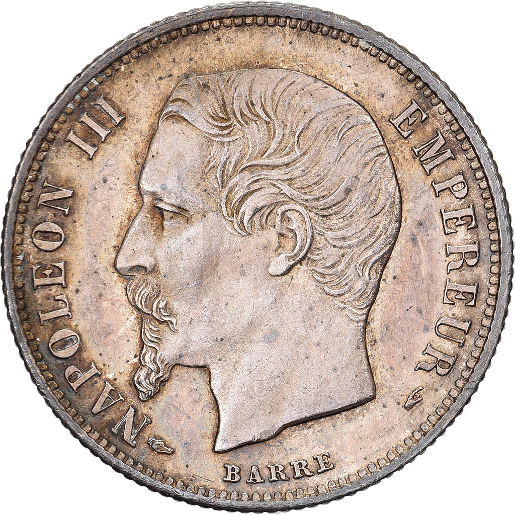 Francja, Napoleon III, 50 Centimes, 1854, Paris, Srebro, AU(55-58), Gadoury:414