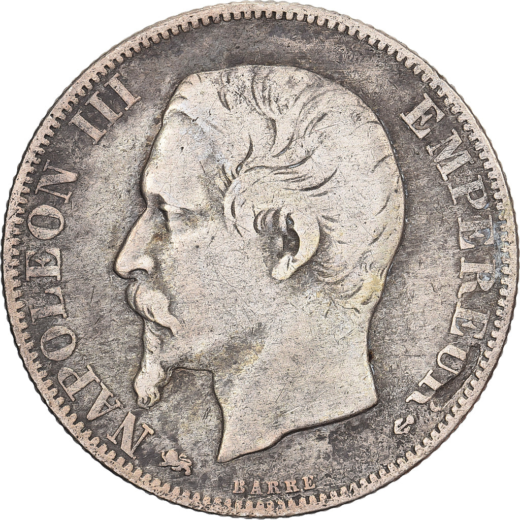 Frankreich, Napoleon III, 2 Francs, 1856, Lyon, Silber, S, Gadoury:523