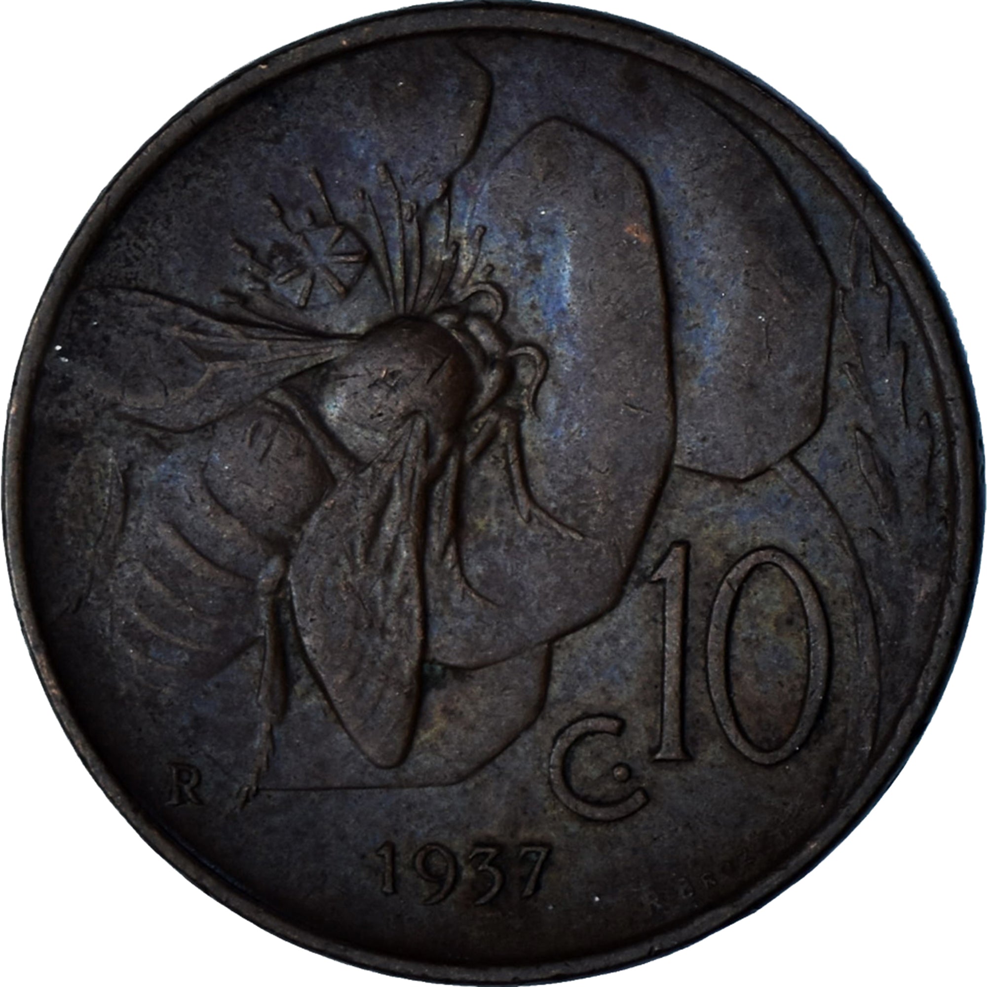 Italie, 10 Centesimi, 1937