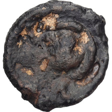 Remi, Potin à la tête casquée, 2nd century BC, Bronzo, B+, Delestrée:150