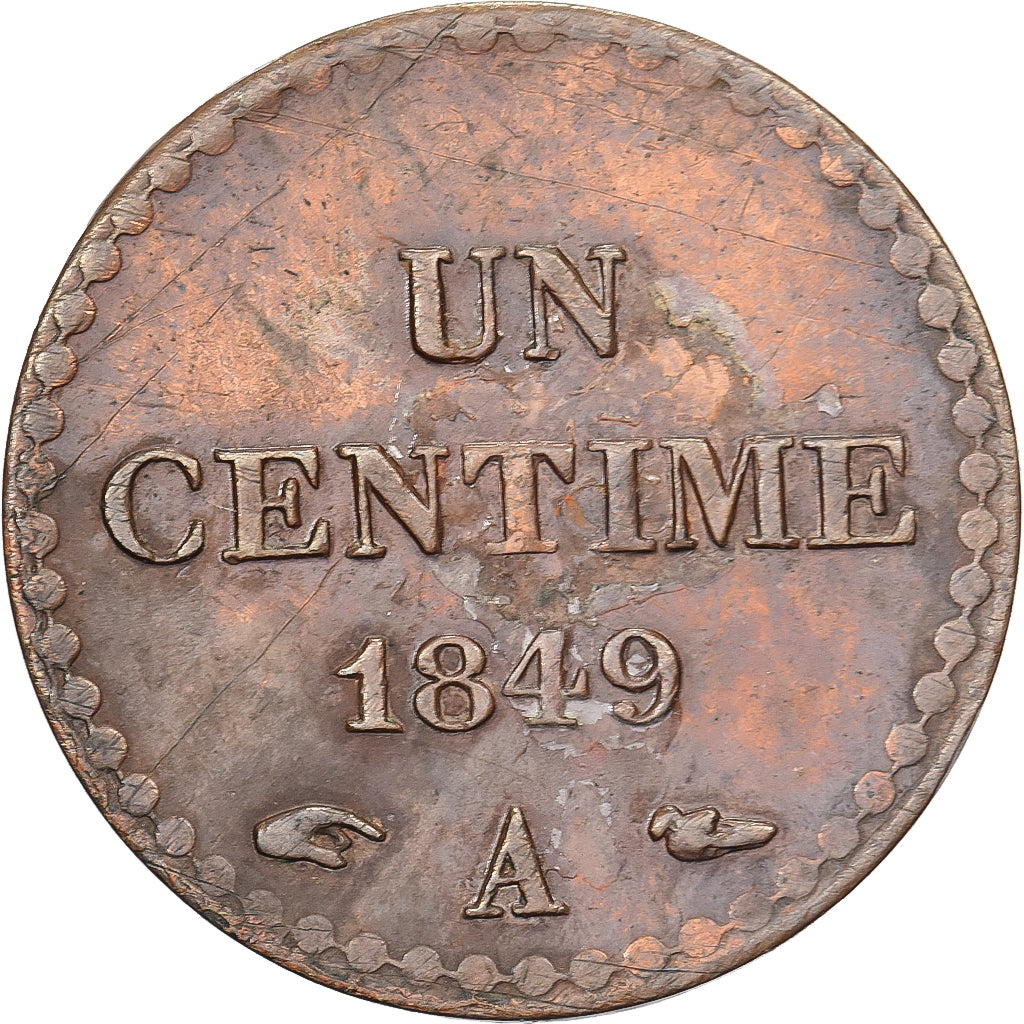 France, 1 Centime, Dupré, 1849, Paris, Bronze, VF(30-35), Gadoury:84