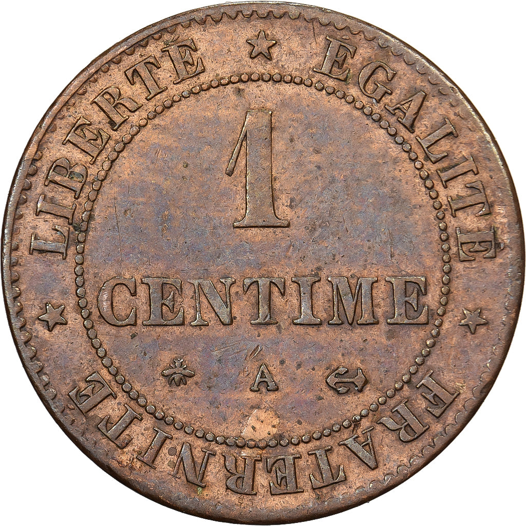 França, 1 Centime, Cérès, 1879, Paris, Bronze, EF(40-45), Gadoury:88