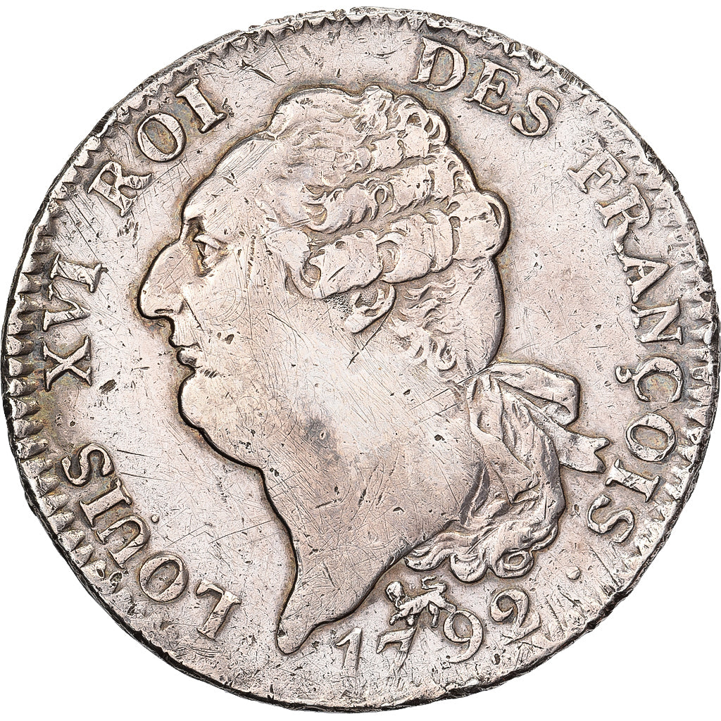 France, Louis XVI, Écu de 6 livres François, 1792 / AN 4, Paris, Silver