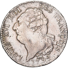 France, Louis XVI, Écu de 6 livres François, 1792 / AN 4, Paris, Silver