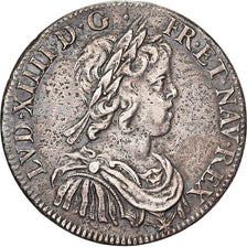 Francia, Louis XIV, 1/2 Écu à la mèche courte, 1644, Paris, Argento, MB+