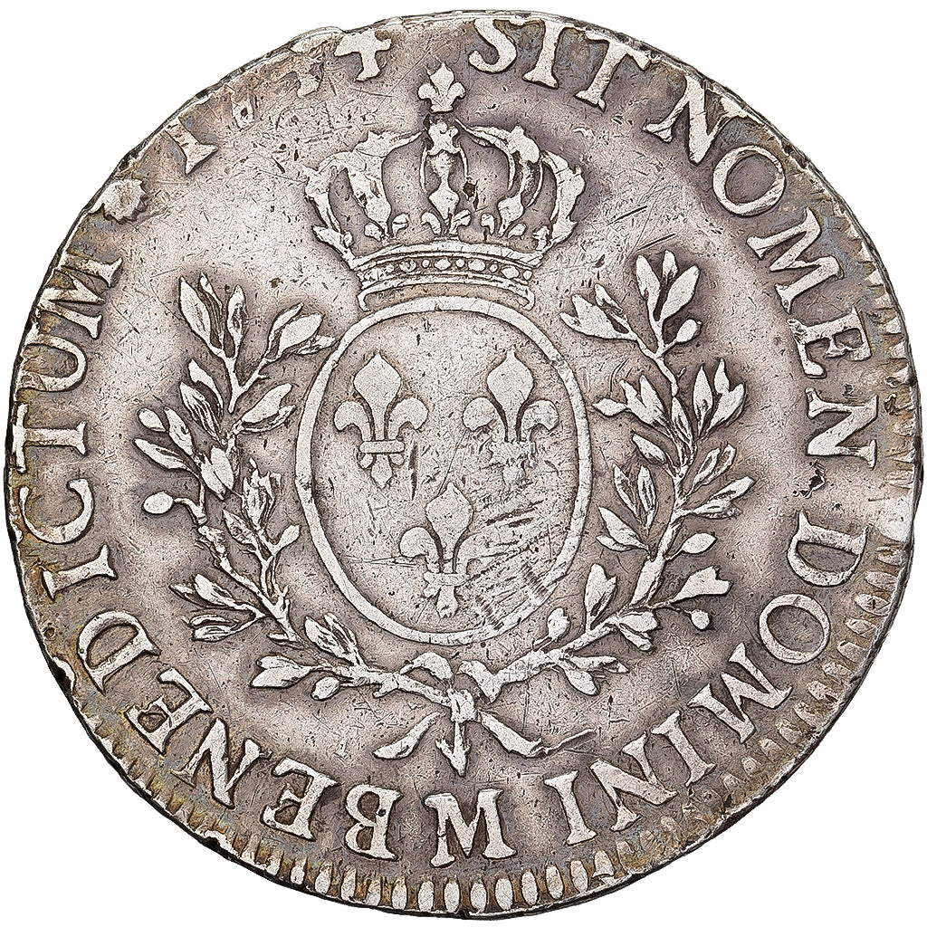 França, Louis XV, Écu au bandeau, 1744, Toulouse, Prata, VF(20-25)