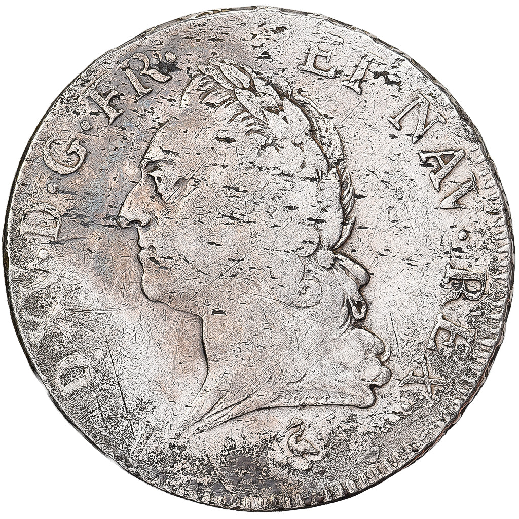 France, Louis XV, Écu à la vieille tête, 1774, Paris, Silver, VF(20-25)