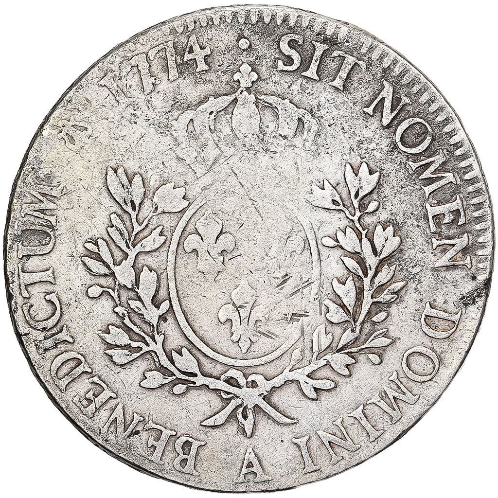 France, Louis XV, Écu à la vieille tête, 1774, Paris, Silver, VF(20-25)