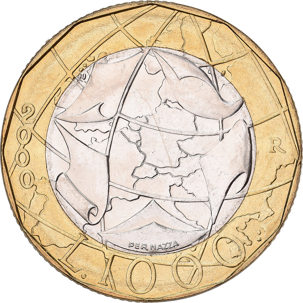 Italy, 1000 Lire, European Union, 2000, Rome, BU, Bi-Metallic, MS(65-70), KM:194