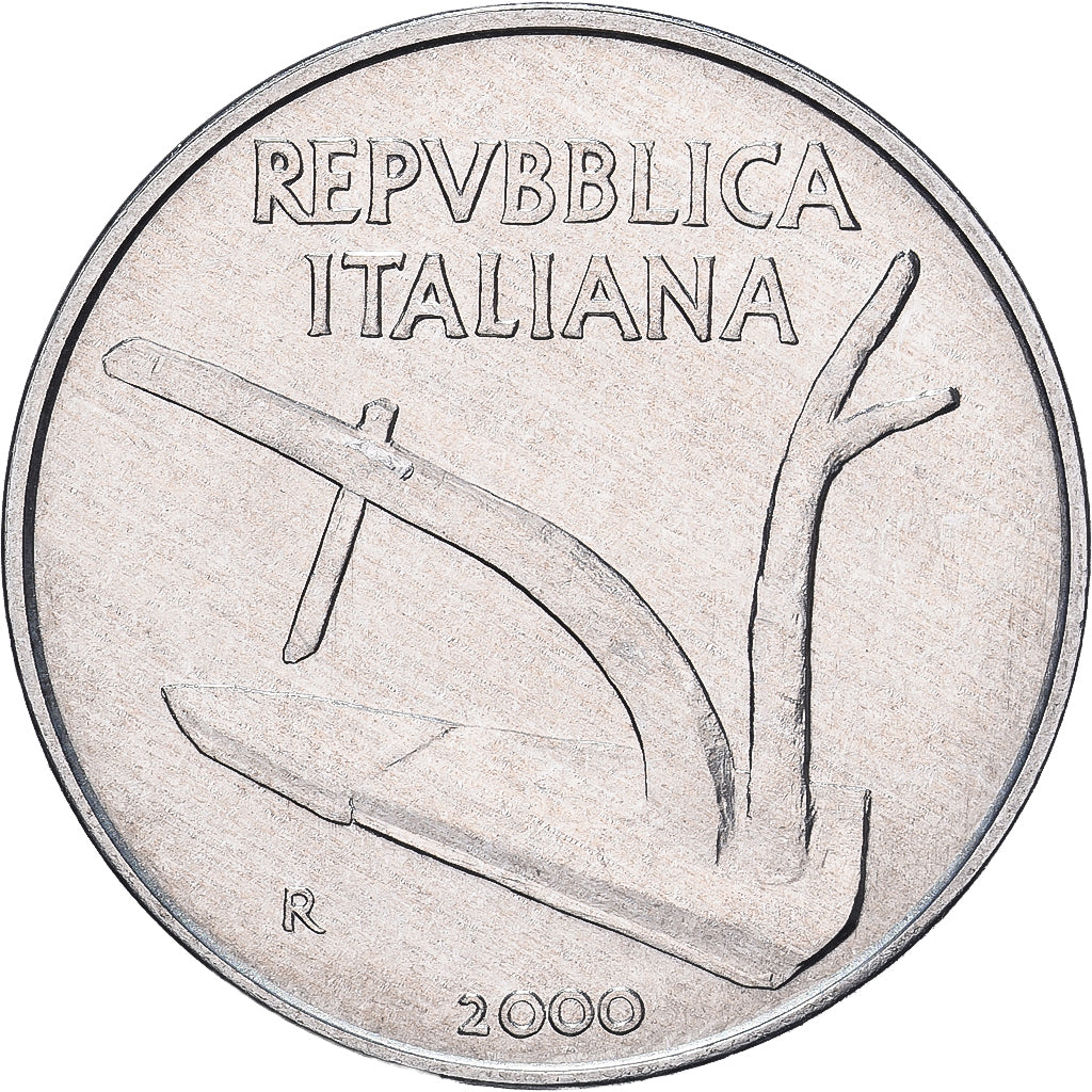 Italien, 10 Lire, 2000, Rome, BU, Aluminium, STGL, KM:93