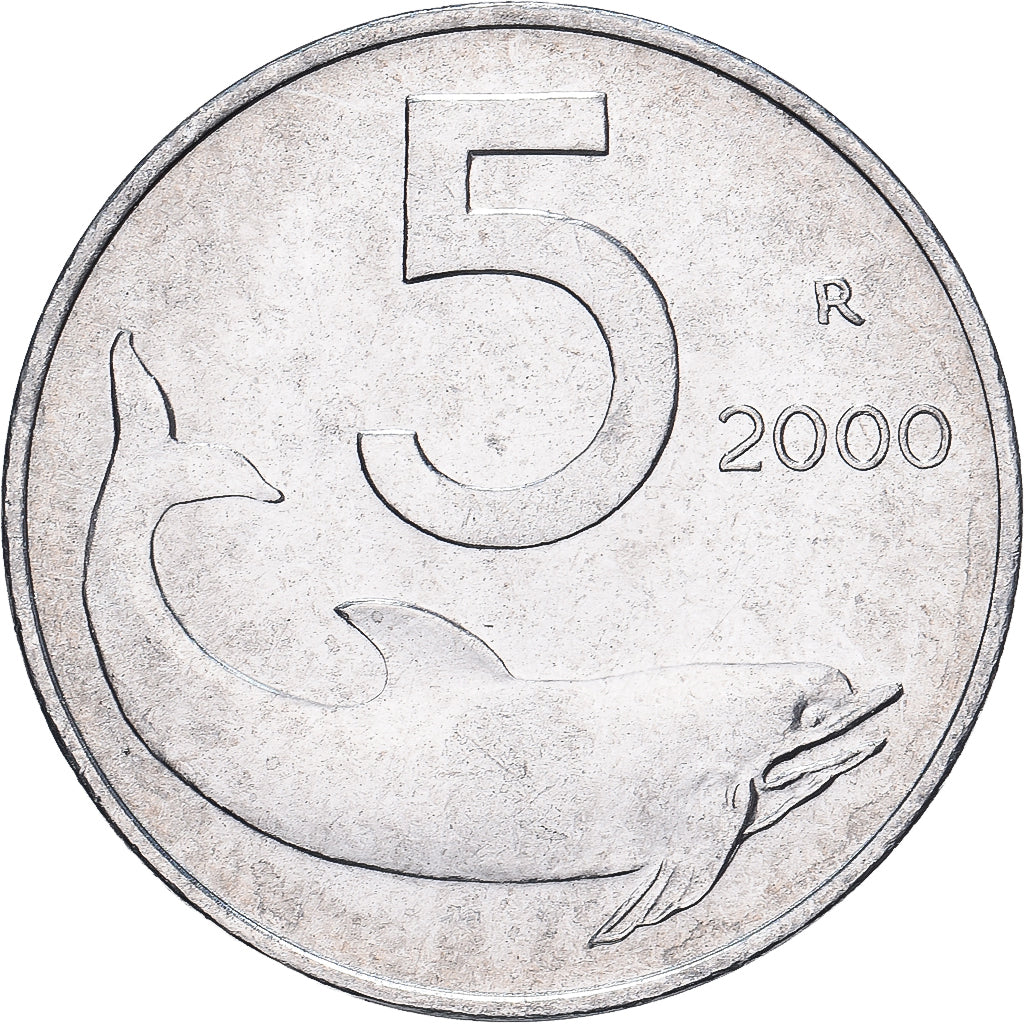Italie, 5 Lire, 2000, Rome, BU, Aluminium, FDC, KM:92