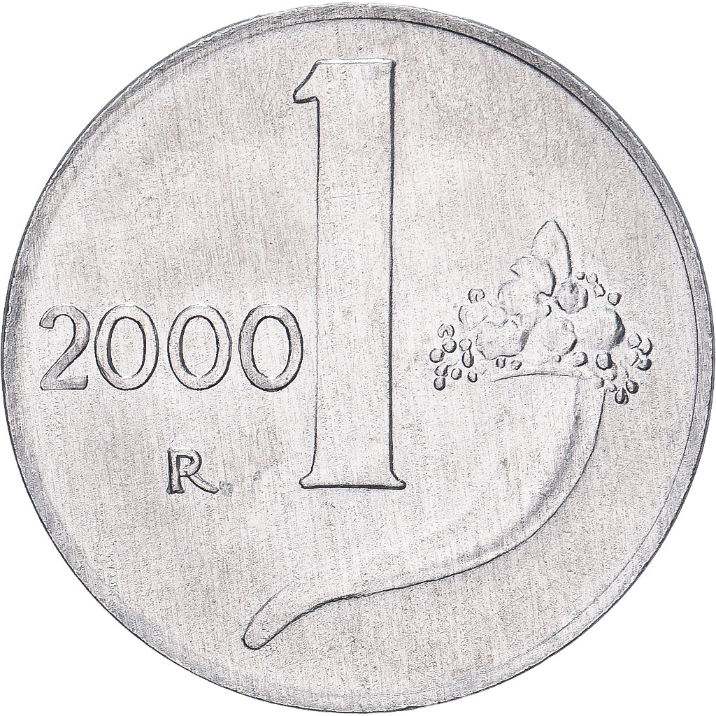 Italien, 1 Lira, 2000, Rome, BU, Aluminium, STGL, KM:91