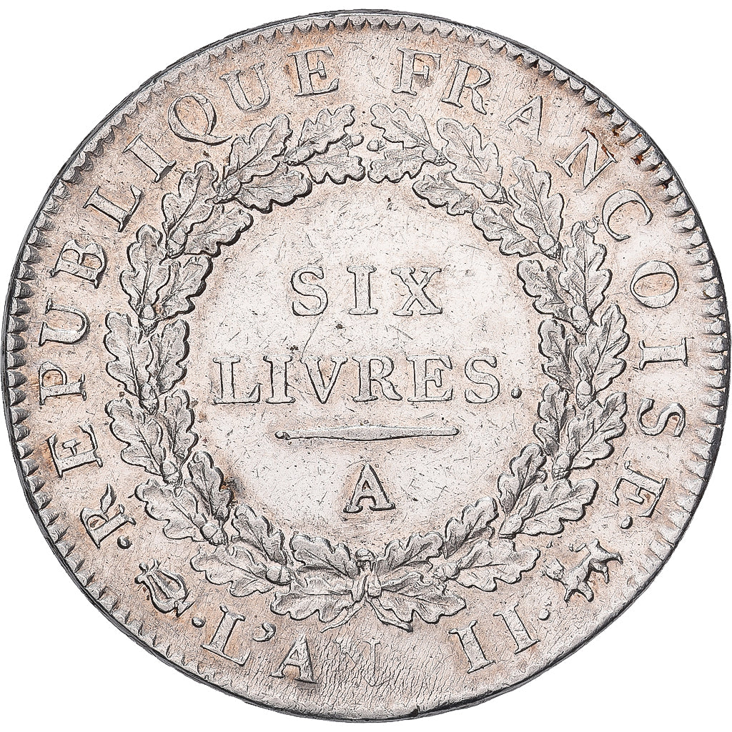 France, Écu de 6 livres françoise, 1793 / AN II, Paris, Argent, TTB+