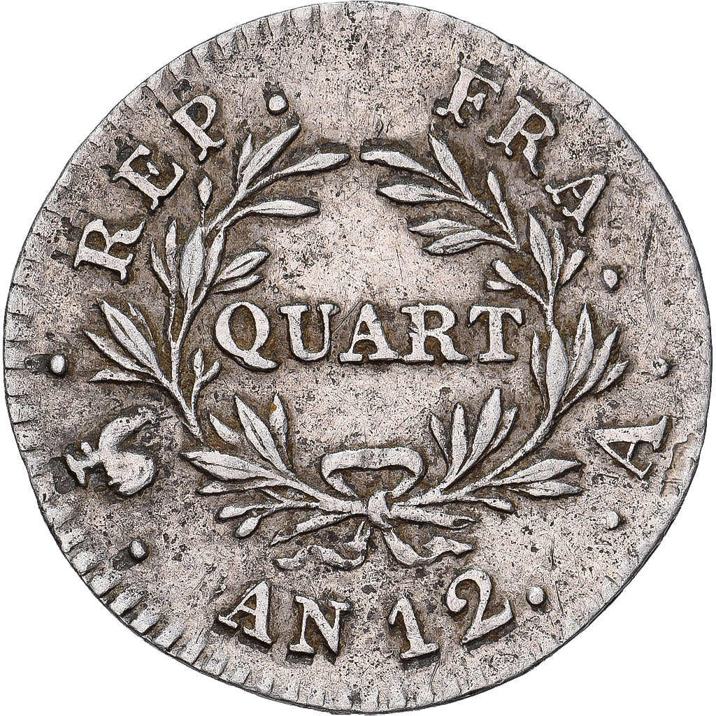 Francia, Napoléon Bonaparte, Quart, An 12, Paris, Plata, MBC, Gadoury:346