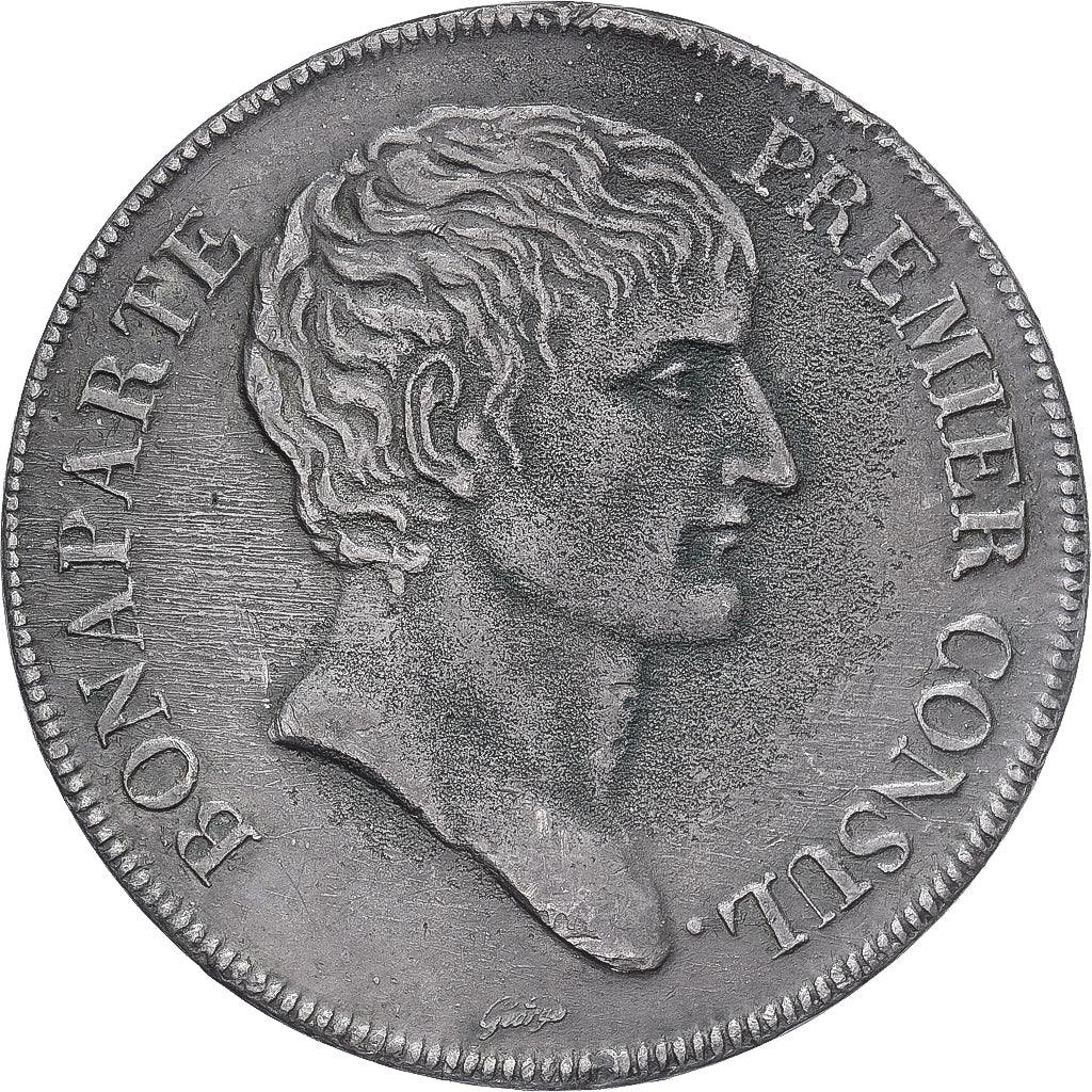 Francja, Napoléon Bonaparte, 5 Francs, Concours de George, An XI, Paris, Cyna