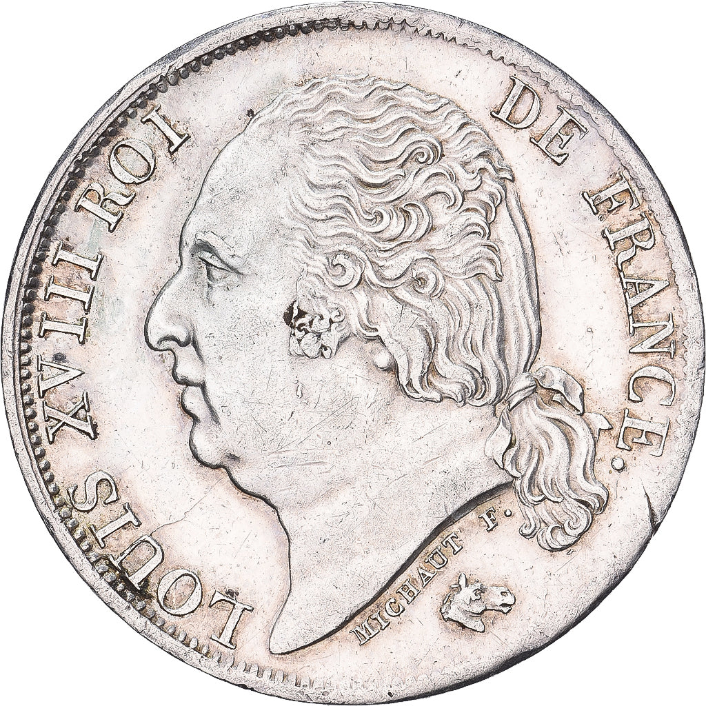 France, Louis XVIII, 1 Franc, 1822, Paris, Argent, SUP, Gadoury:449
