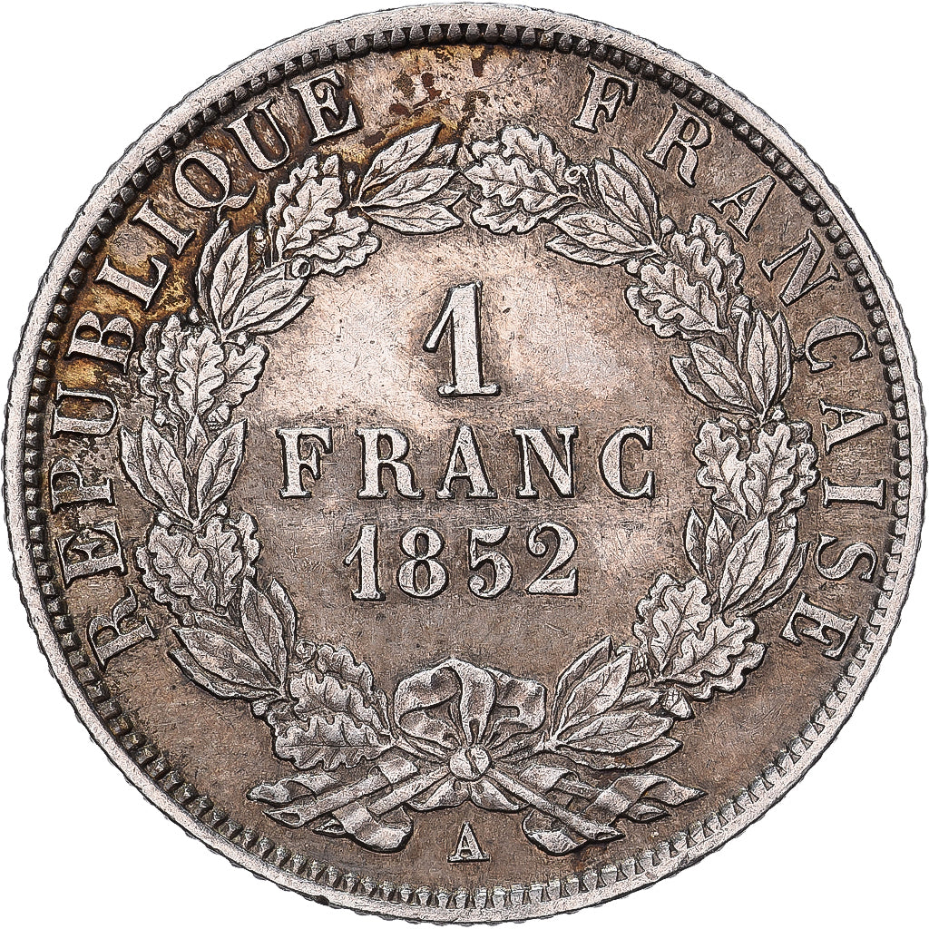 France, Louis-Napoléon Bonaparte, 1 Franc, 1852, Paris, Argent, SUP