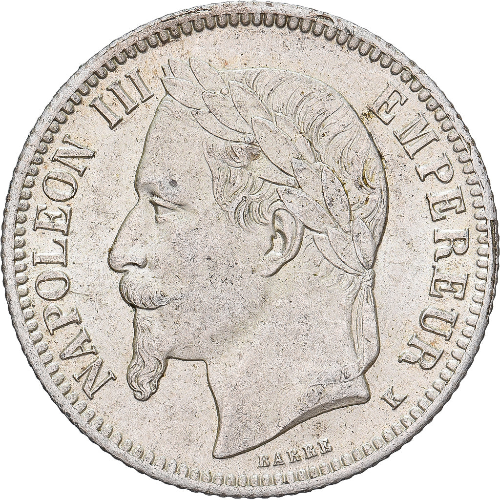 France, Napoléon III, 1 Franc, 1867, Bordeaux, Argent, SUP+, Gadoury:463