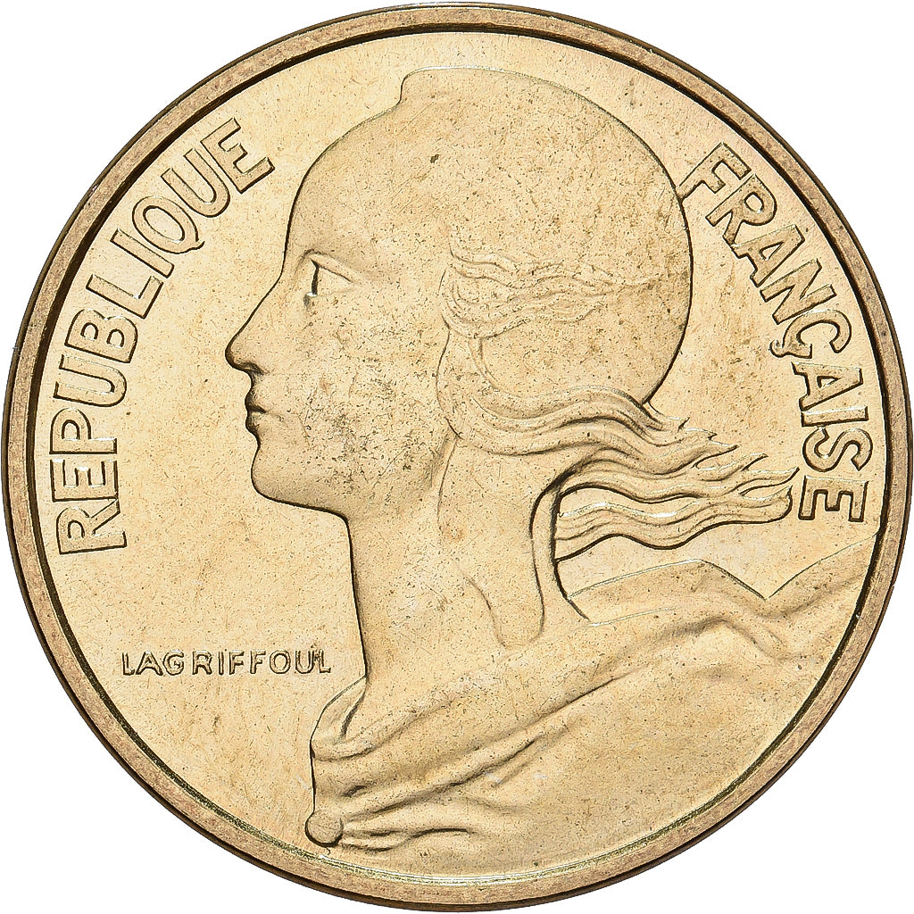 Frankrijk, 10 Centimes, Marianne, 1962, Paris, Pattern, Bronze-Aluminium, UNC-