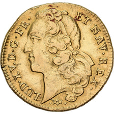 France, Louis XV, Double Louis d'or au bandeau, 1753, Bordeaux, Or, TTB