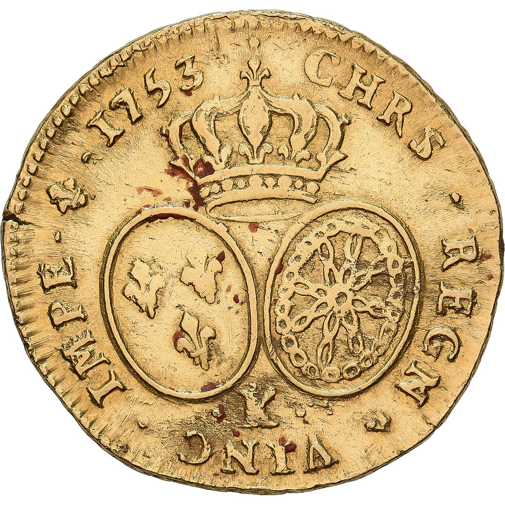 France, Louis XV, Double Louis d'or au bandeau, 1753, Bordeaux, Or, TTB