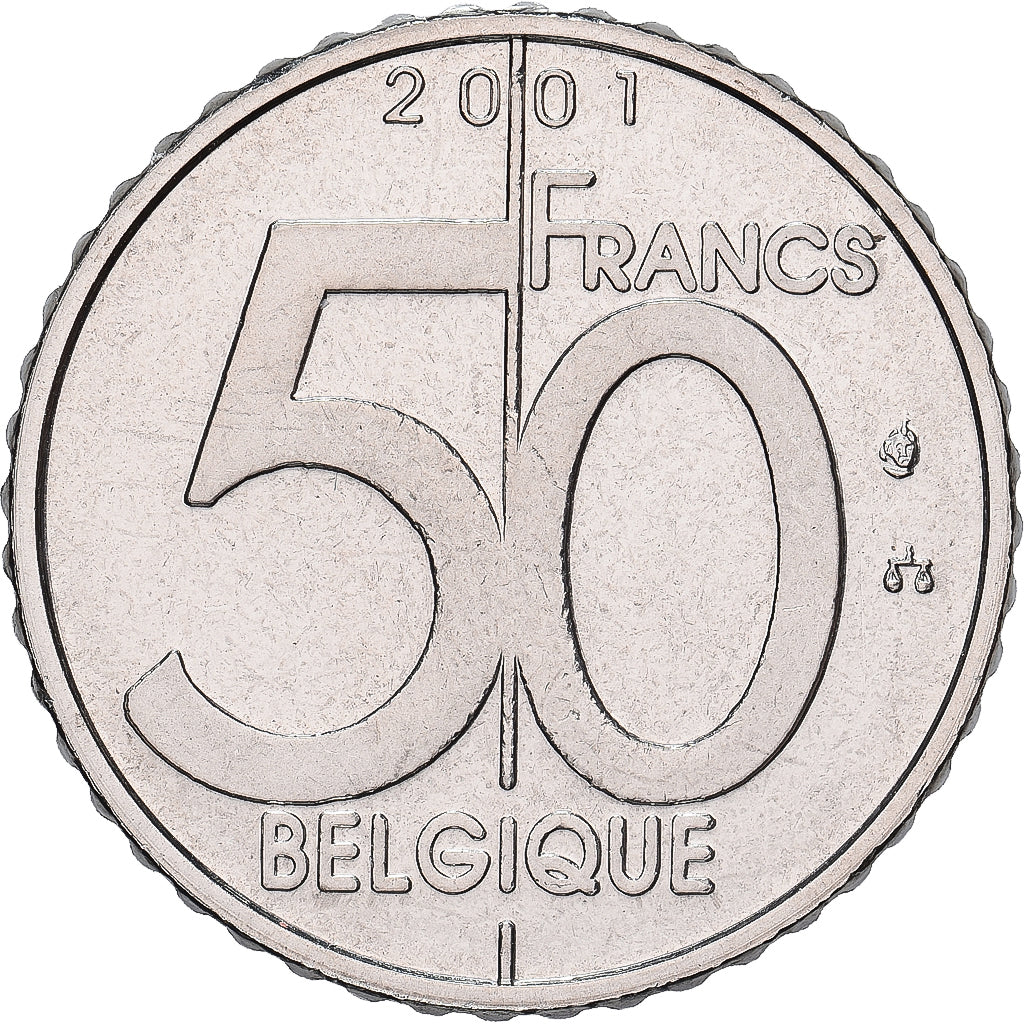 Belgien, Albert II, 50 Francs, 2001, Brussels, Nickel, STGL, KM:193