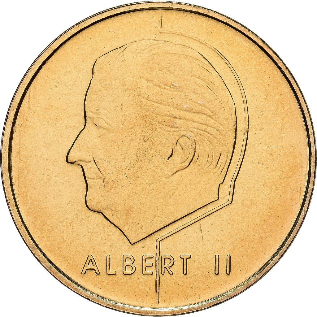 Belgia, Albert II, 5 Frank, 2001, Brussels, Brąz-Aluminium, MS(65-70), KM:190
