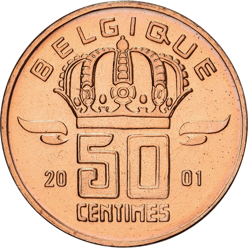 Bélgica, Albert II, 50 Centimes, 2001, Brussels, Bronce, FDC, KM:148.1