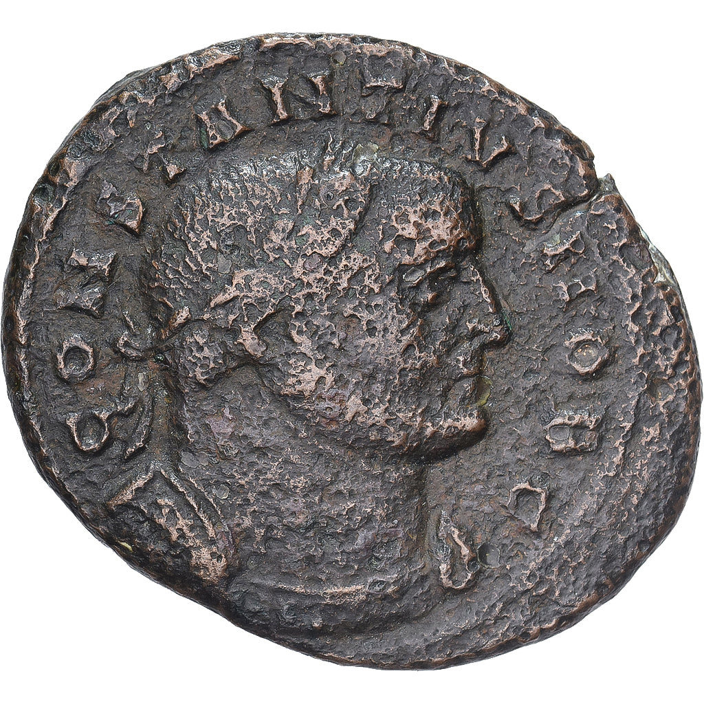 Constantius Chlorus, Æ Unit, 301-303, Lyon - Lugdunum, Bronce, BC+, RIC:164a