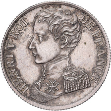 France, Henri V (pretender), 1 Franc, 1831, Paris, Silver, AU(50-53)