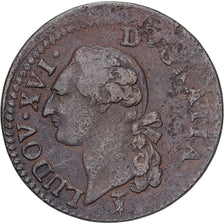 Francia, Louis XVI, Sol, 1789, Bordeaux, Rame, MB, Gadoury:350