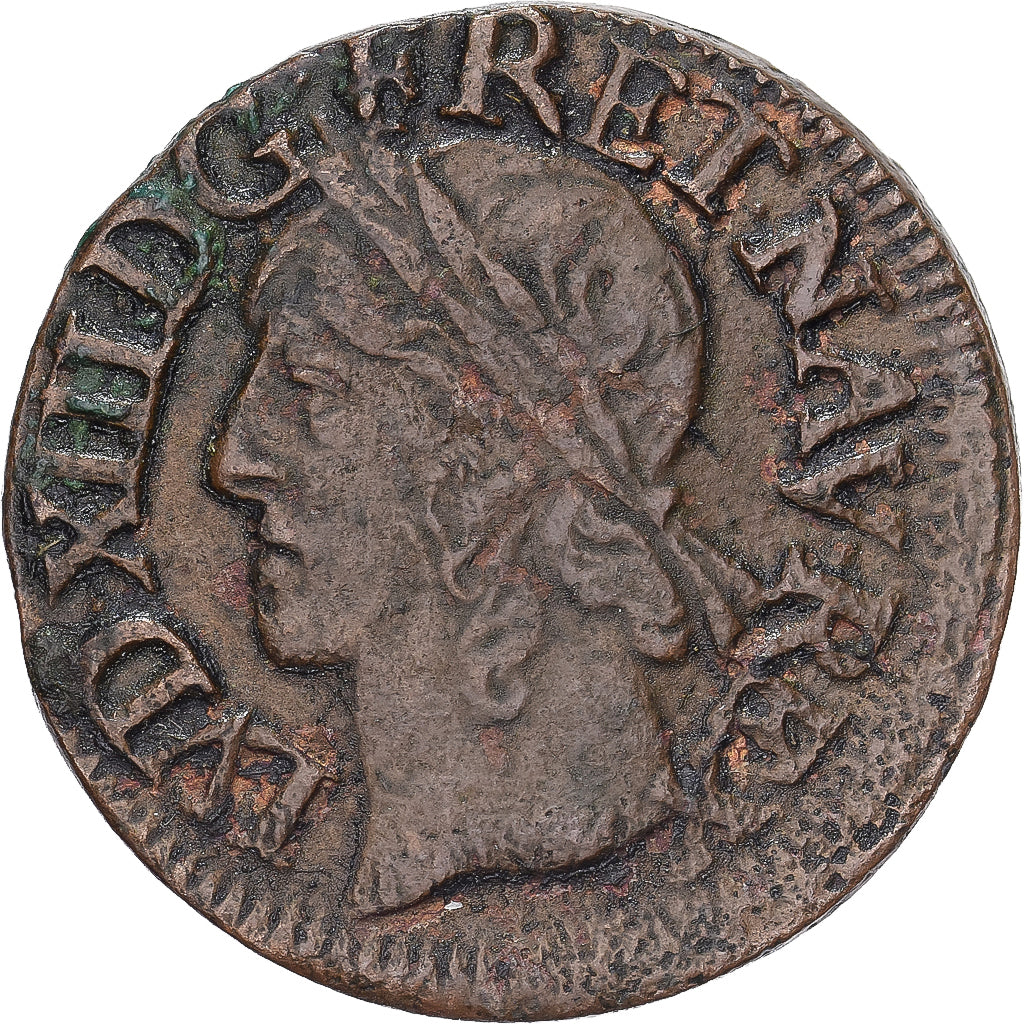 França, Louis XIII, Double tournois de Warin, 1642, La Rochelle, Cobre