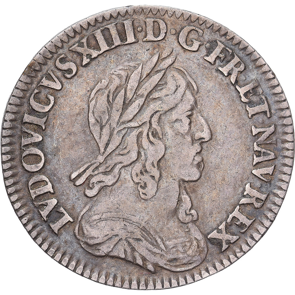 França, Louis XIII, 1/12 Ecu, 2ème poinçon de Warin, 1643, Paris, Prata