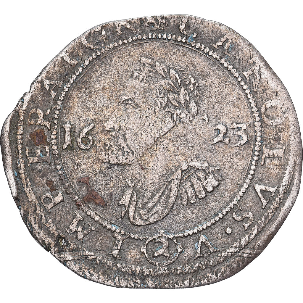 Free city of Besançon, Charles Quint, 1/4 Teston, 1623, Besançon, Immobilized