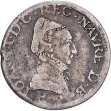 Lordship of Béarn, Jeanne d'Albret, Teston, 1569, Pau, Prata, VF(20-25)