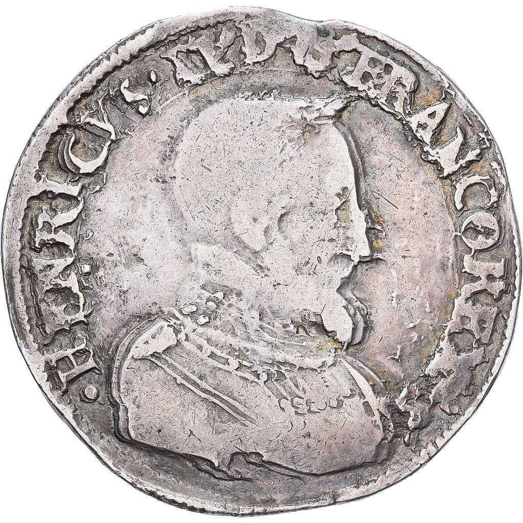 Frankrijk, Henri II, Teston à la tête nue, 1555, Bayonne, Zilver, FR