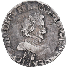 France, Henri IV, 1/2 Franc, Bordeaux, Silver, VF(20-25), Duplessy:1212A