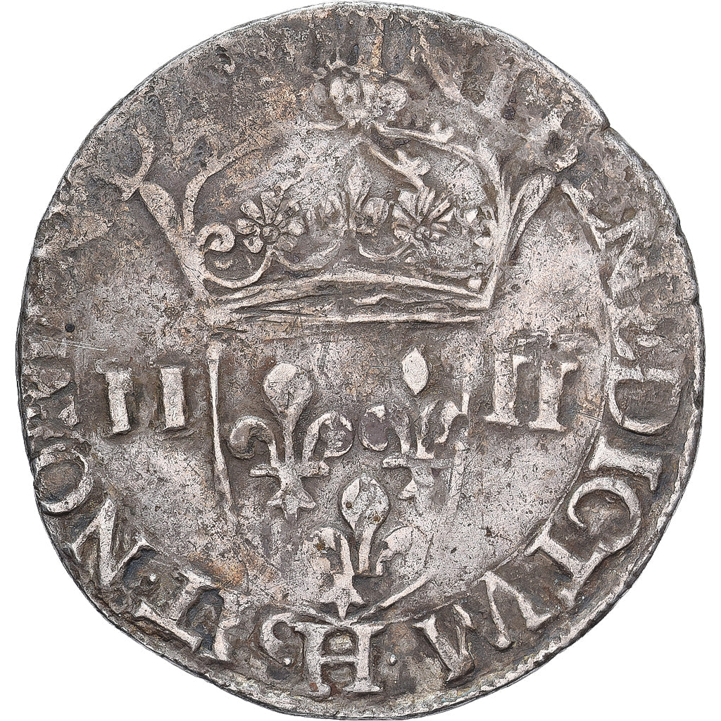 Francia, Henri III, 1/4 d'écu à la croix de face, 1578-1590, La Rochelle